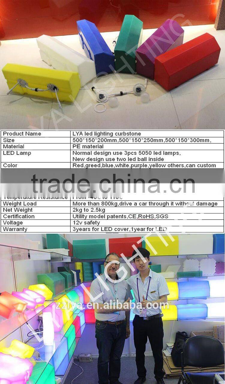 led light street plastic lighting curbstone road side