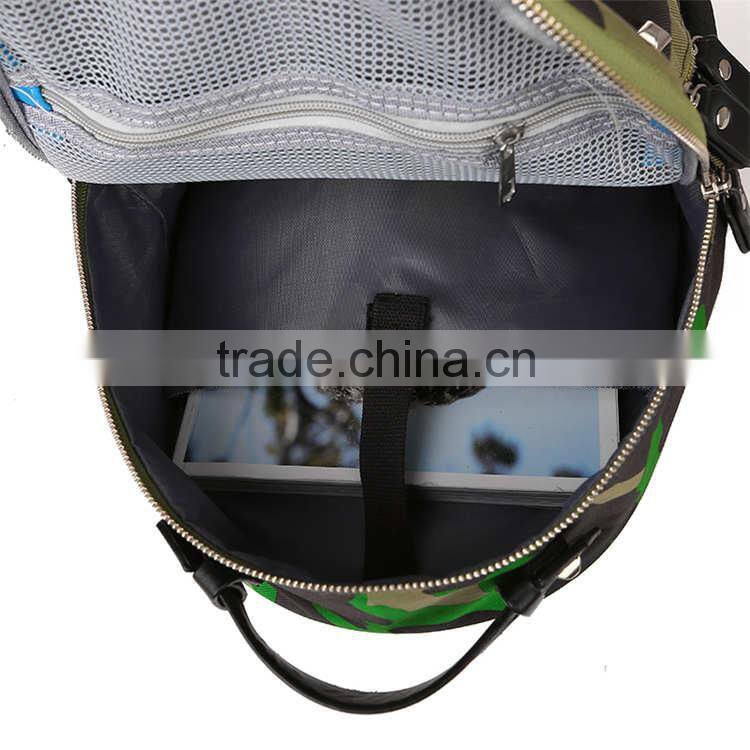 Custom printed fashion camo traveling bag bookbag shoulder student backpack school bag