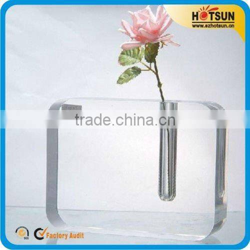 small high transparent square glass vase