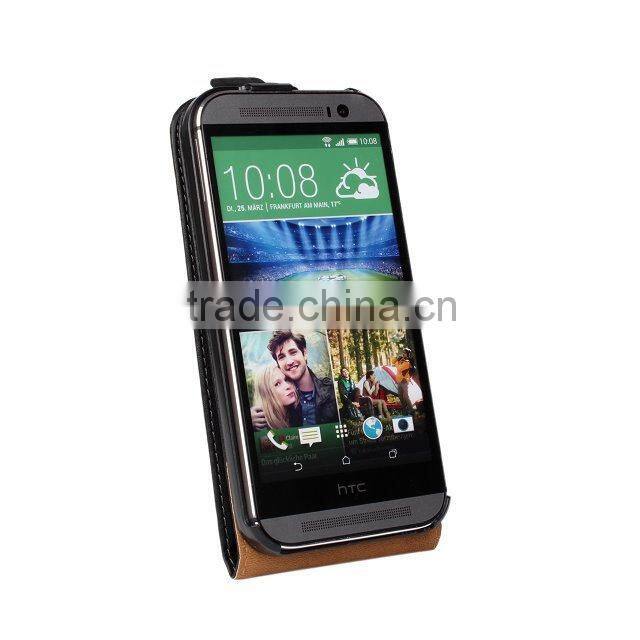 2015 New arrived book style PU leather mobile phone case for HTC One M8