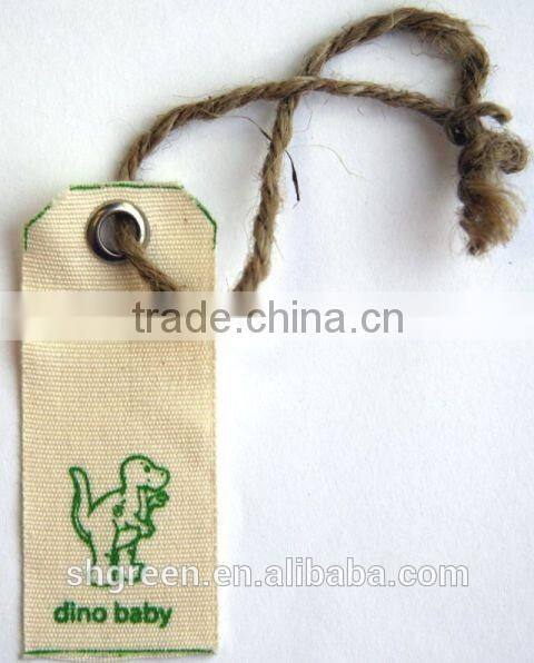 silk screen printing red cotton hangtag