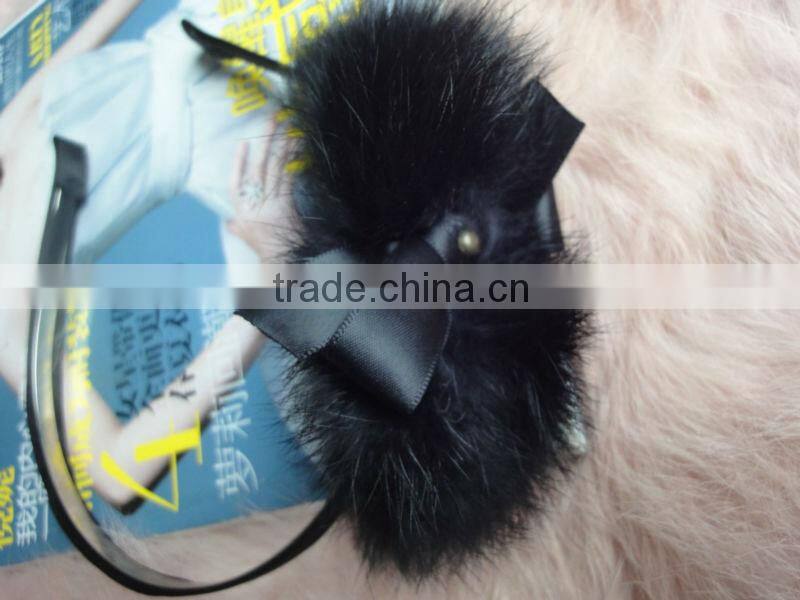 Mink fur hair accessories hair bands for girls, fluffy hair band