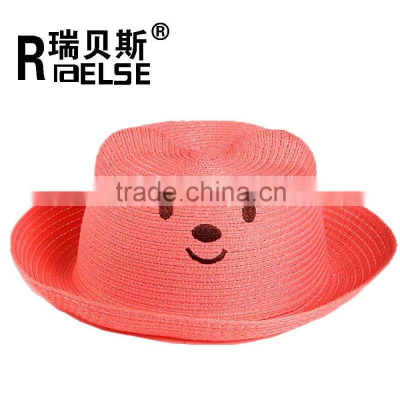 kid bear fashion paper straw hat