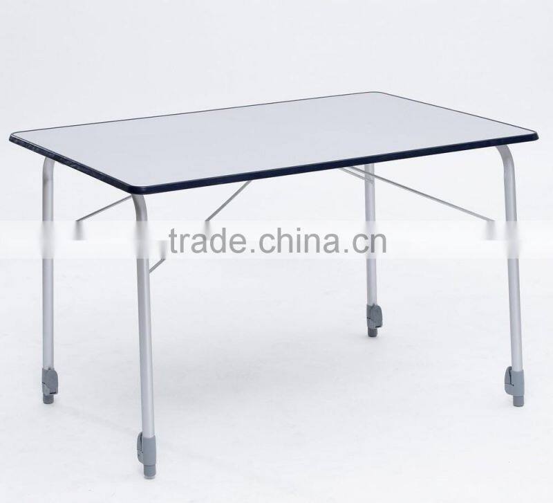 Metal folding table with injection border and MDF table board
