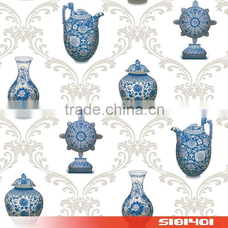 pink ceramic porcelain pvc wallpaper wallcovering S181402