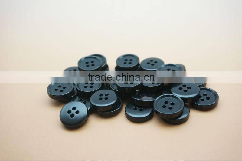 Fancy 4 Holes High Quality Black Natural Burnt Corozo Nut Buttons with Logo Engraved on Side