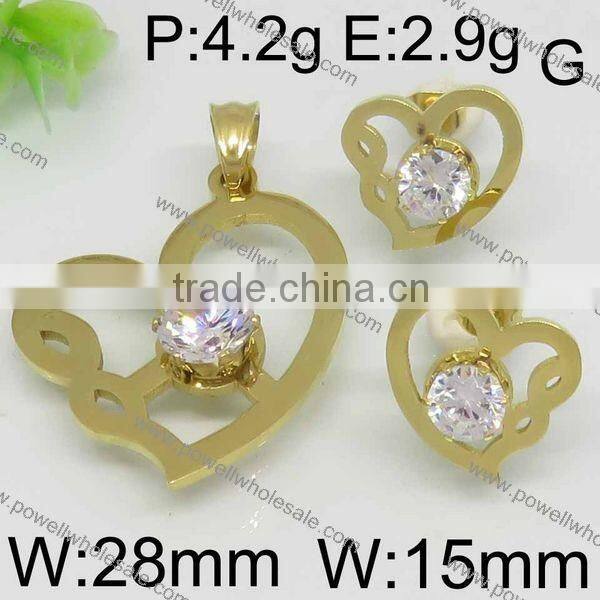 hot popular wholesale costum jewelry made in china gold plated heart design products