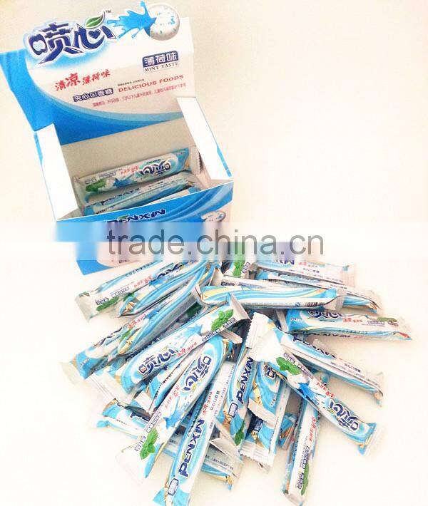 Mentos like centre filling jam Chewy Dragees mint candy roll chinese bubble gum