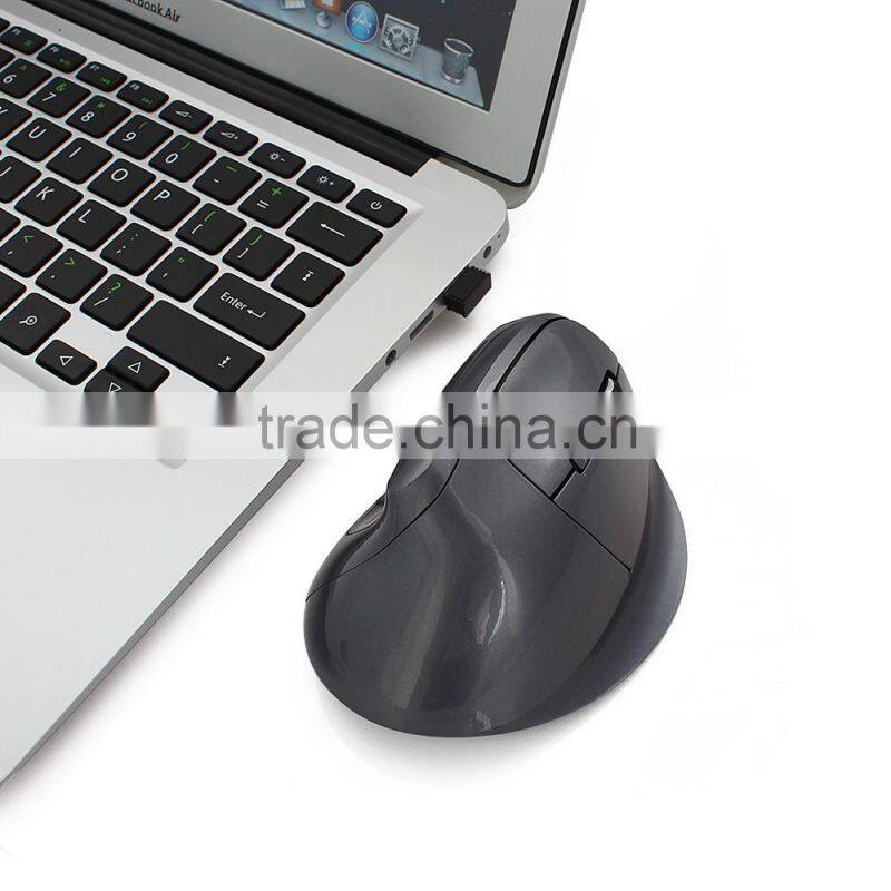 New Ergonomic 2.4GHz USB Wireless Mouse Hand Grasp Optical Vertical Mouse Laptop