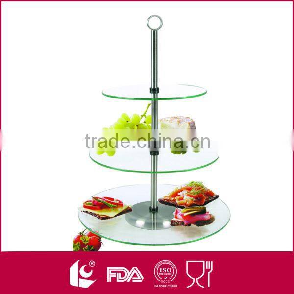 Round shaped glass cake plate