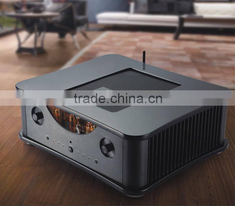 Black/Silver sound standard digital wireless bluetooth receiver tube integrated stereo professional pa audio power amplifier