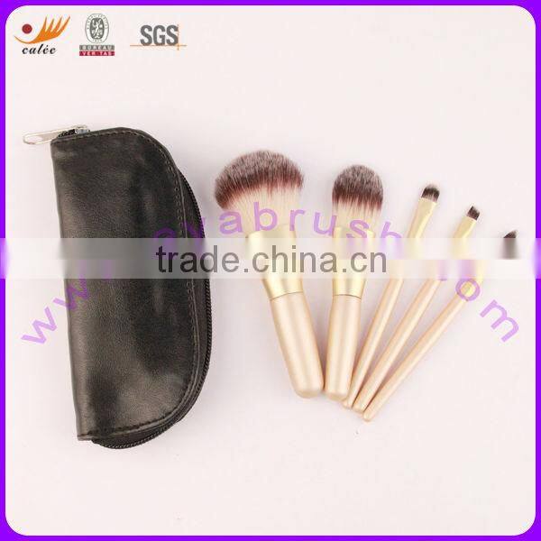 5pcs 100% Nylon Hair Wood Handle Mini/Gift Cosmetic Brush Set