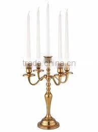 Gold Centerpieces/antique can delabra/5 Arm Gold Candleabra