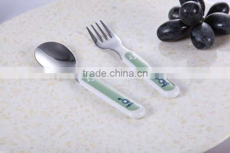 baby cutlery spoon and fork knife set with plastic handle