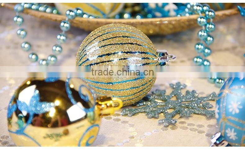 6cm Gold Blue Christmas tree ornaments holiday activities space decoration ornaments