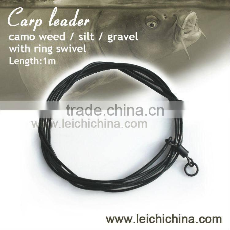 carp fishing looped poly leader line with ring swivel