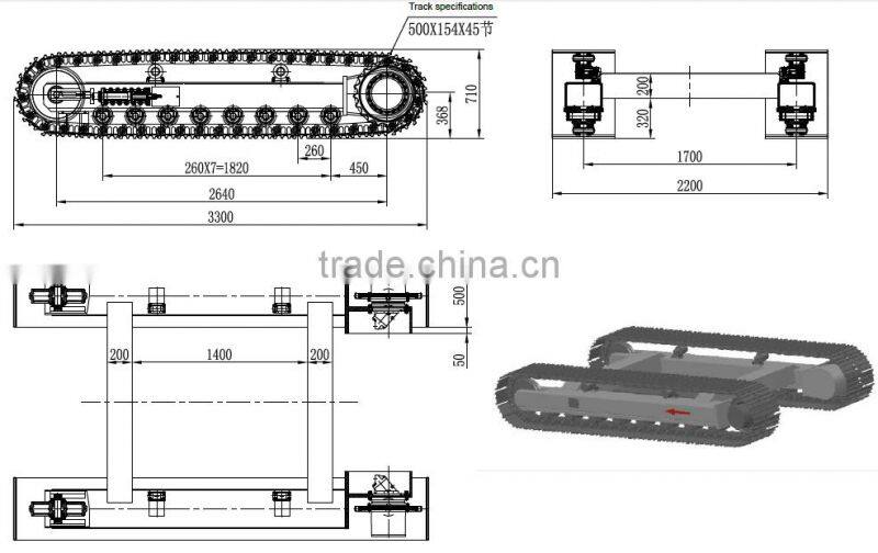20 ton steel track undercarriage for mining drill