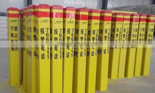 Fiberglass Warning Sign Pile/ Gas Pipeline Glass Fiber Reinforced Plastic FRP Square Marker
