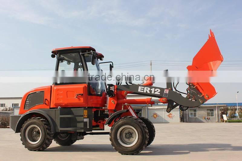 Everun Er20 Articulated Small Wheel Loader with Snow Blade