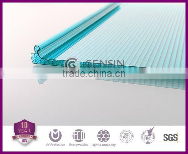 Hollow polycarbonate U-lock roofing sheets, construction roofing sheets