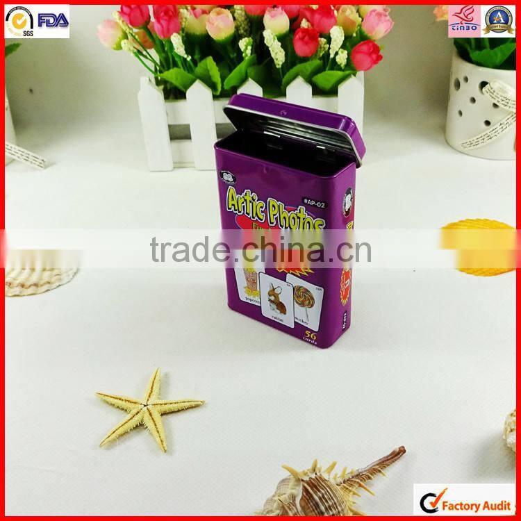 factory sale rectangular top grade coffee box tin