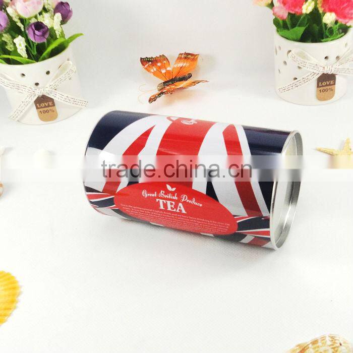 flag design beautiful tea tin box mainly for superb clients