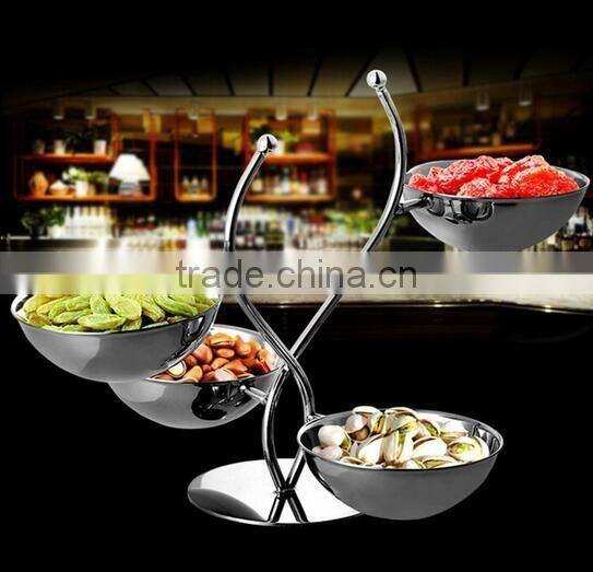 Stainless Steel Candy Nut Stand Serving Bowl Serveware with Handle