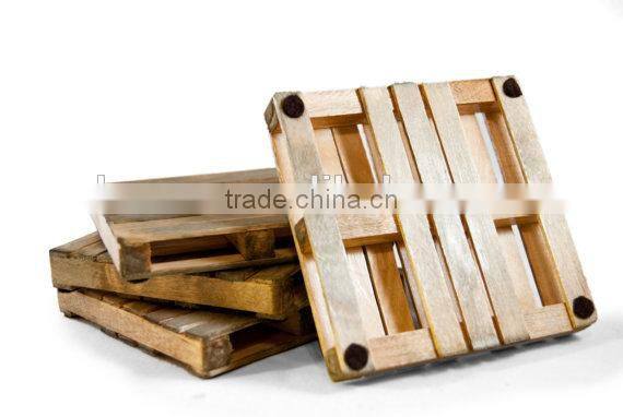 High Quality Wooden Pallet Coaster with UV printing LOGO or laser