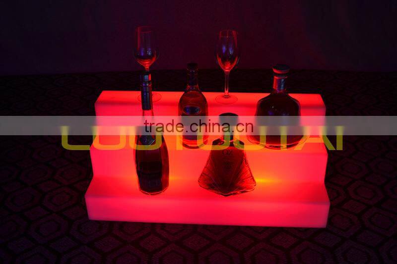 Unbroken high quality PE LED light up wine Holder/strong plastic wine display/bar furniture LTT-SF05A
