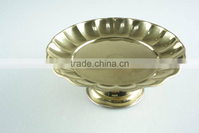 Tribute tray /stainless steel wedding serving/golden candy dishes