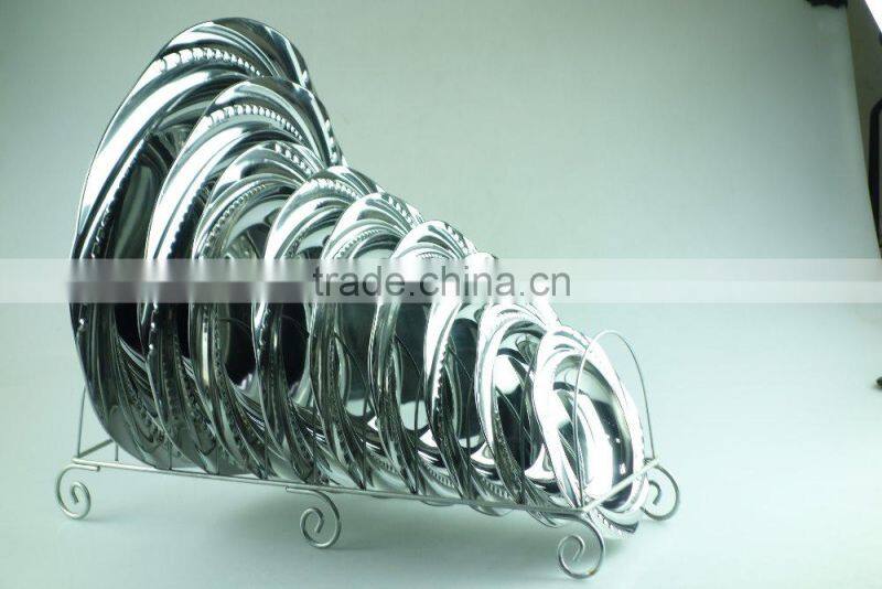 round plate stainless steel soup plate with multi size