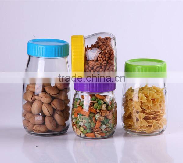 glass honey jar with metal buckle