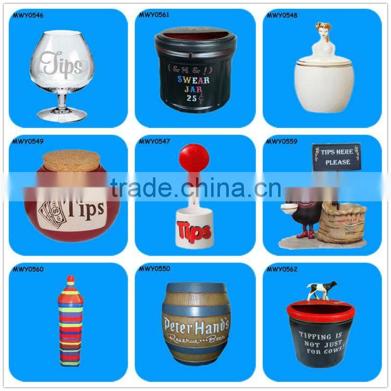 Decorative shoe pottery coin saving bank