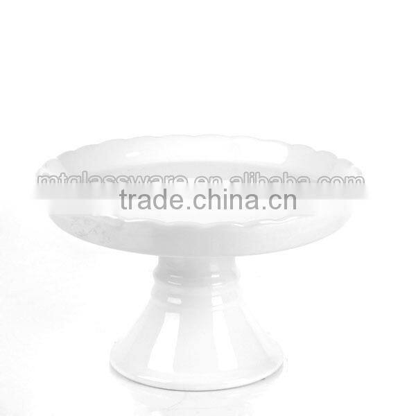 hot-sale pure white Ceramic cake stand for wedding