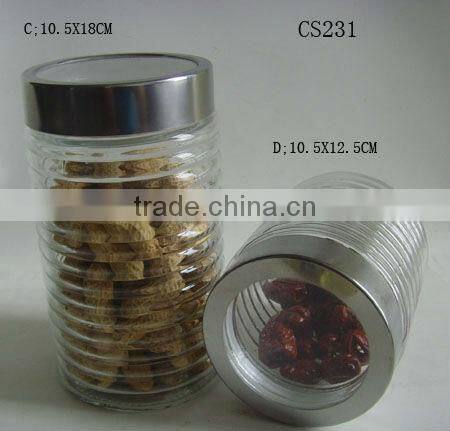 transparent cylinder glass canister sets