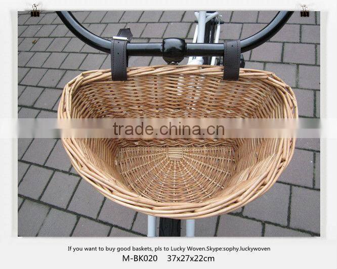 wicker bicycle basket with flower for bicycle (manufacture)