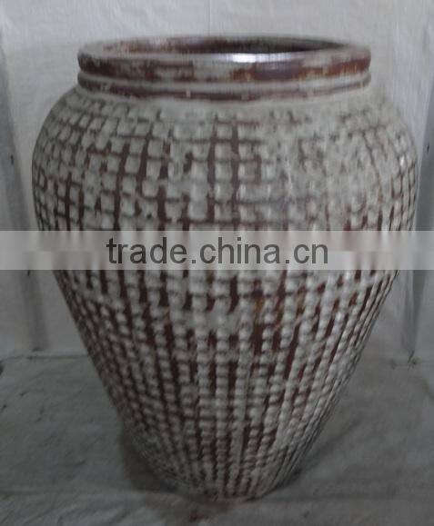 Viet Nam Rustic Outdoor Glazed Pots - Round and medium Style