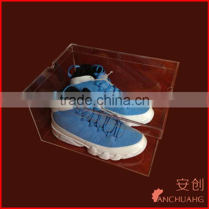 Acrylic Slatwall Sloaping Shoe Display Shelf