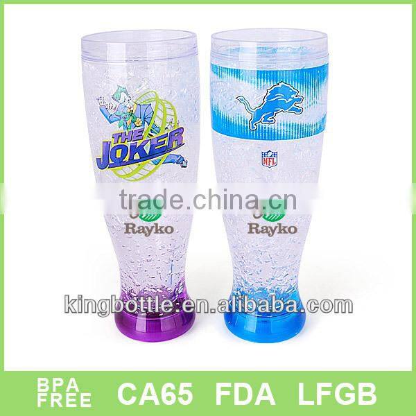 Hot sale double wall 18oz BPA free freezer mug with ice gel