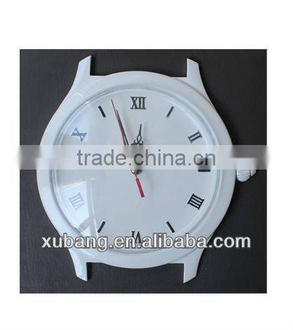 wood finish home decor round wall clock