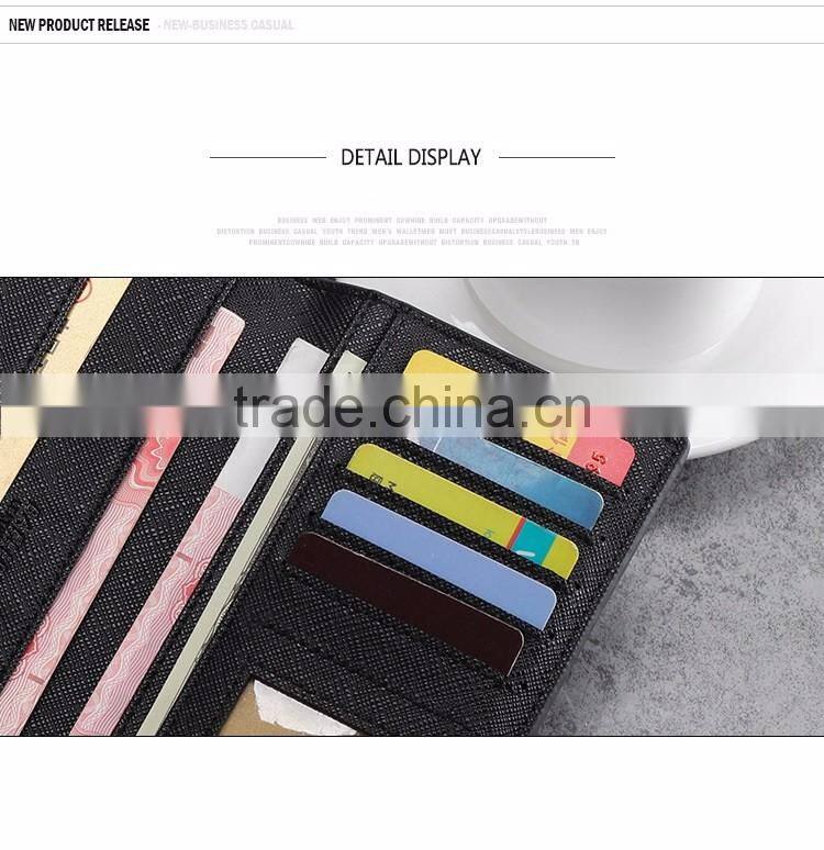 wholesale New men's long Slim Wallet Card Wallet multi cross pattern wallet purse