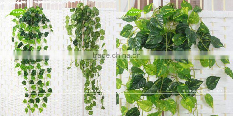 GNW FLV017 Artificial Ivy Vines Green Fabric Leaves Hanging Wall Ornament for Sale