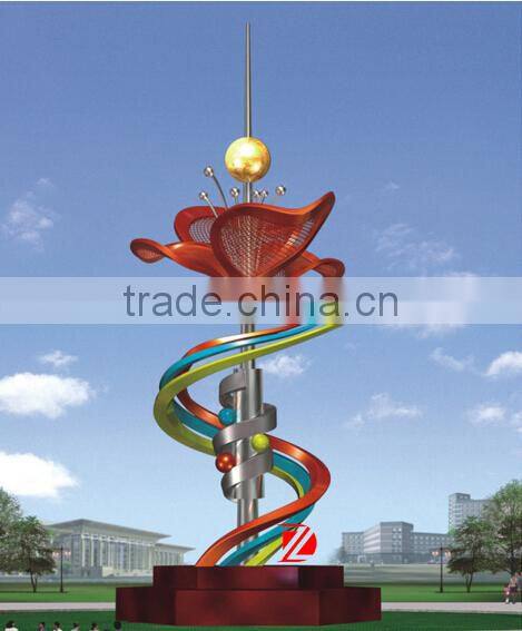 The flower of the stainless steel sculpture