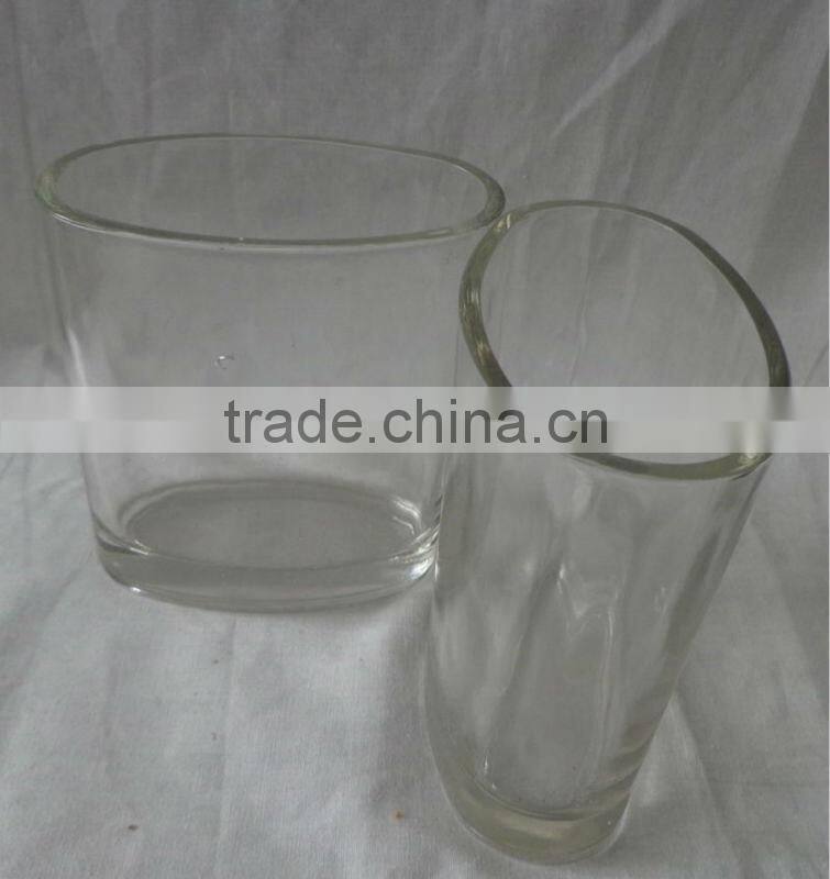 Ellipse shape glass candle holder