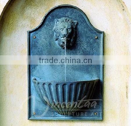 Customed modern garden sculpture bronze outdoor sex girl and lion stone water fountain