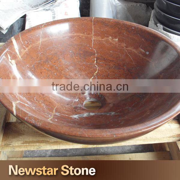 Polished Chinese natural marble bathroom corner sink