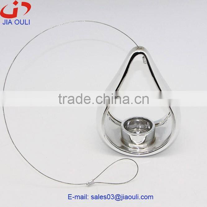 Quality home decoration ceramic plating silver hanging tealight candle holder
