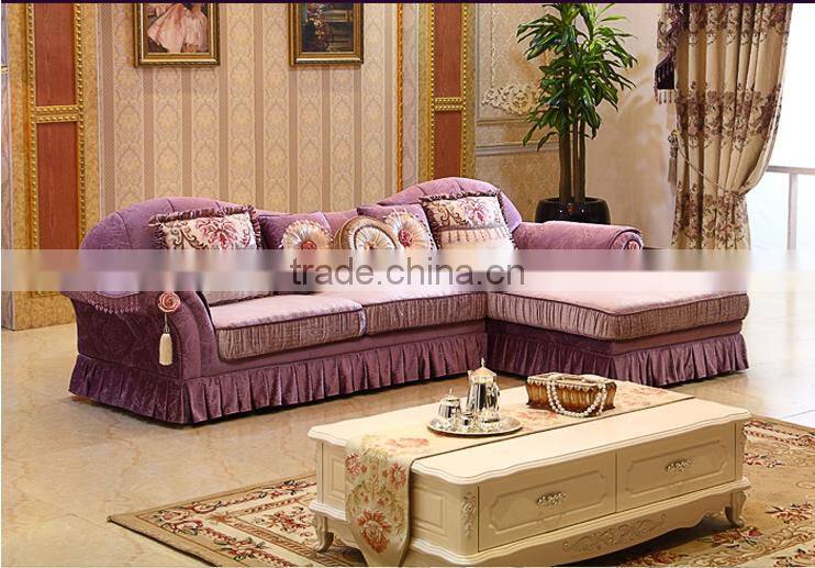 M8010 Arabic traditional L shape corner sofa in fabric from china foshan furniture