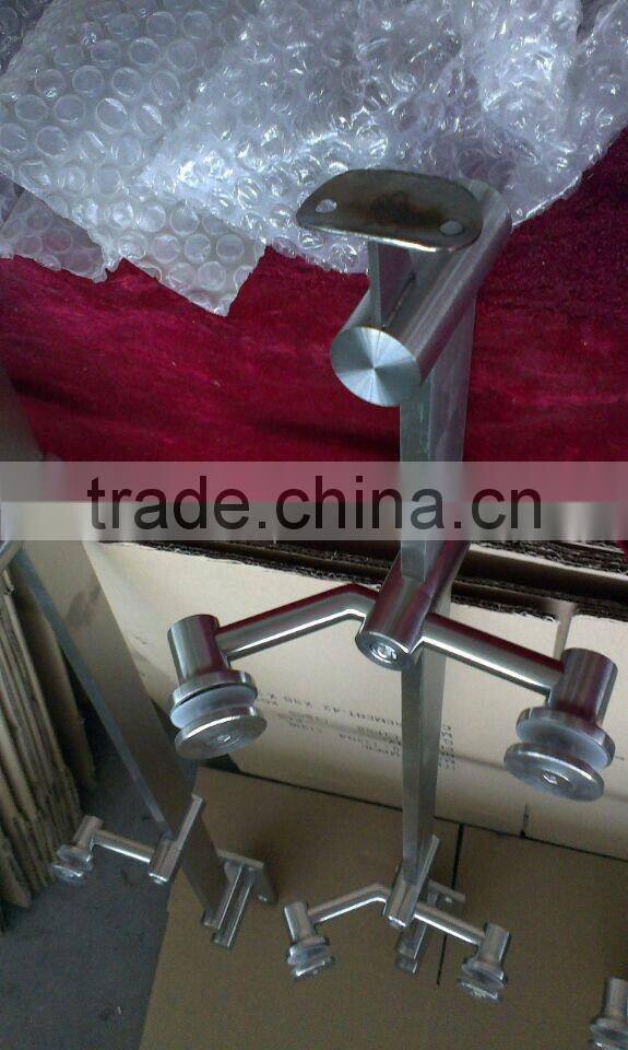 Frosted Glass Balcony Balustrade/Stainless Steel Handrail