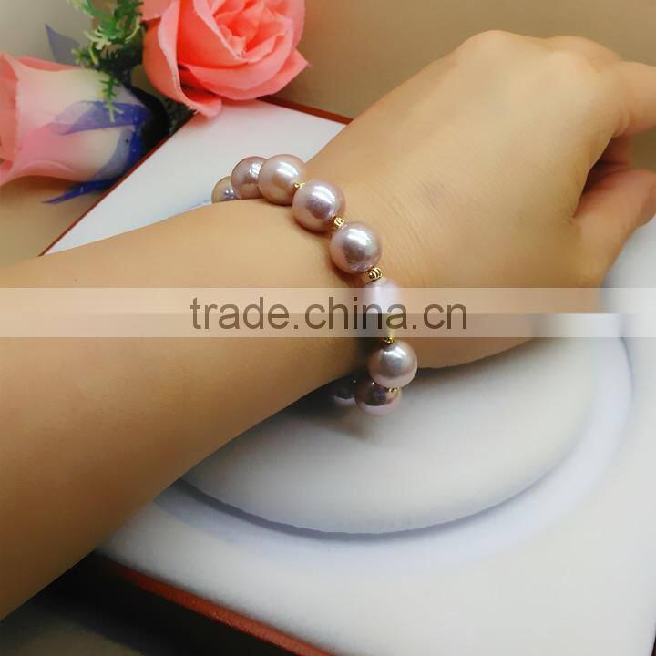 Grade AA 14-15mm purple Edison pearl bracelet